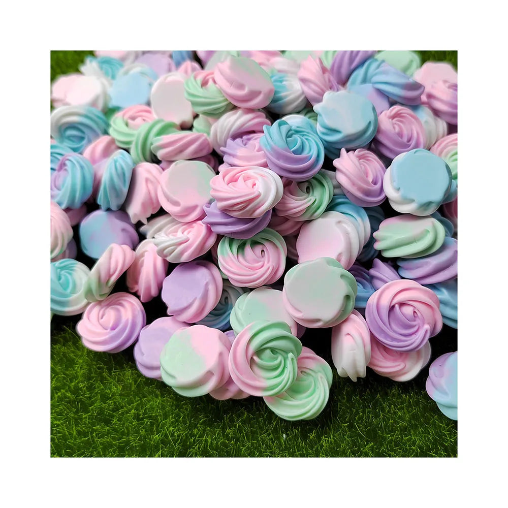 Colorful Chocolate Flower Resin Charms Spring Jewelry Nails Ornament Hair Clips Pins Decorations