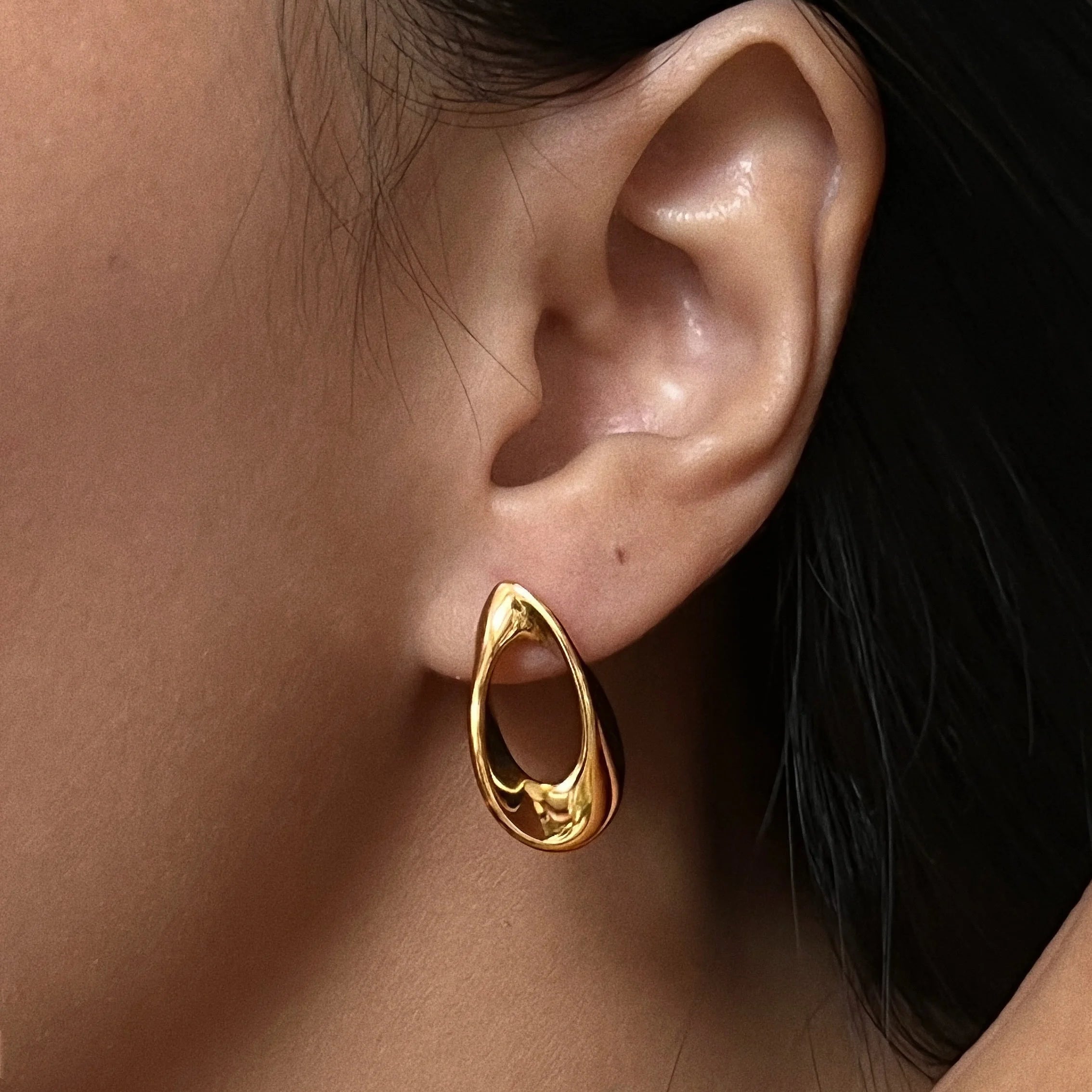 2024 Dazan New 18k Gold Plated Unique Hypoallergenic Stainless Steel Vintage Cutout Boho Style Drop Earrings for Women