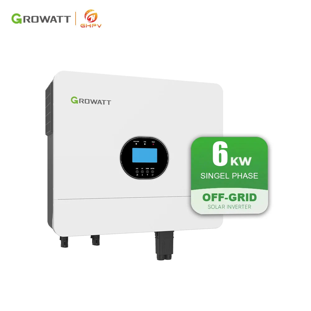 Growatt 6Kw 6000w Hybrid Inverter Off Grid SPF 6000 ES Plus Complete Pure Sine Wave Solar System for Home With Smart Meter