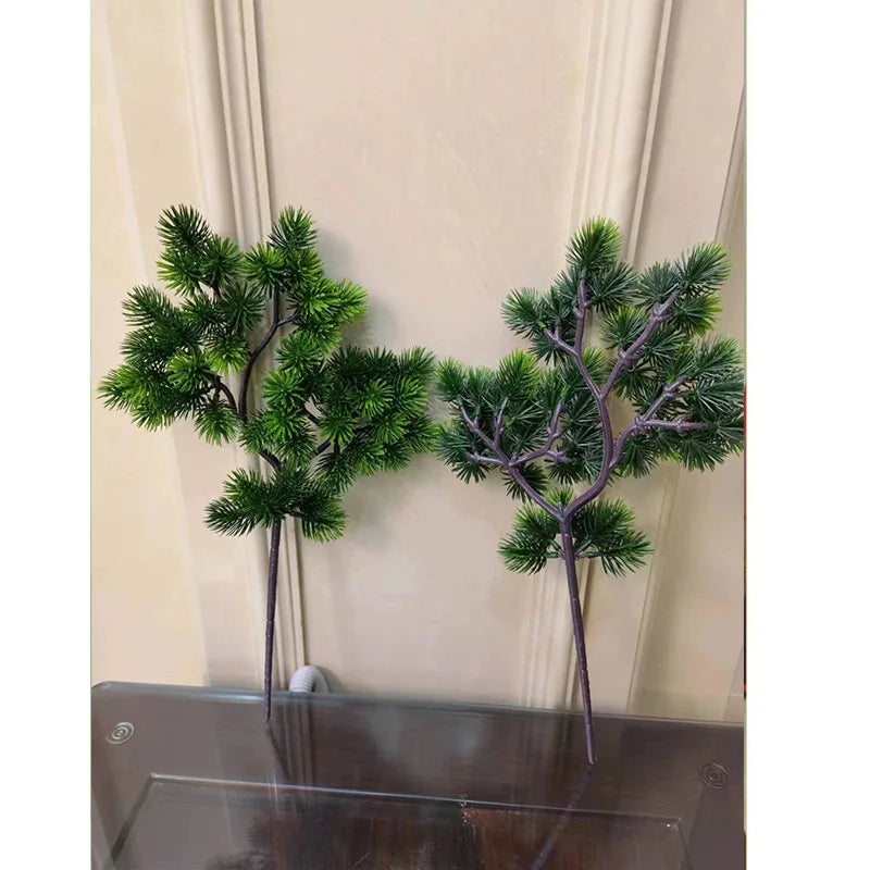 S02477 Christmas Decoration XMAS Green Plant 45 Heads Faux Pine Needle Beauty Pine Leaves Artificial Pine Branches for Sale