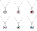 Hot-selling 925 Sterling Silver 12 Month Birthstone 5A Zircon Geometric Pendant Necklace for Women