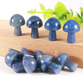DIY Gemstone Mushroom Crystals Wholesale Blue Chalcedony Mushrooms Carving Natural Crystal Gemstone Blue Agate Jade Jasper Mushrooms