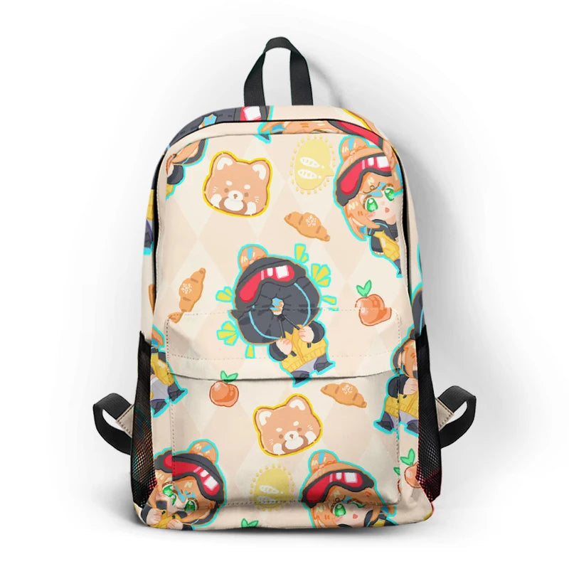 Eco-friendly Fabric Backpack Custom Cartoon Character Design Waterproof Lining School Bag Multi-functional Rucksack