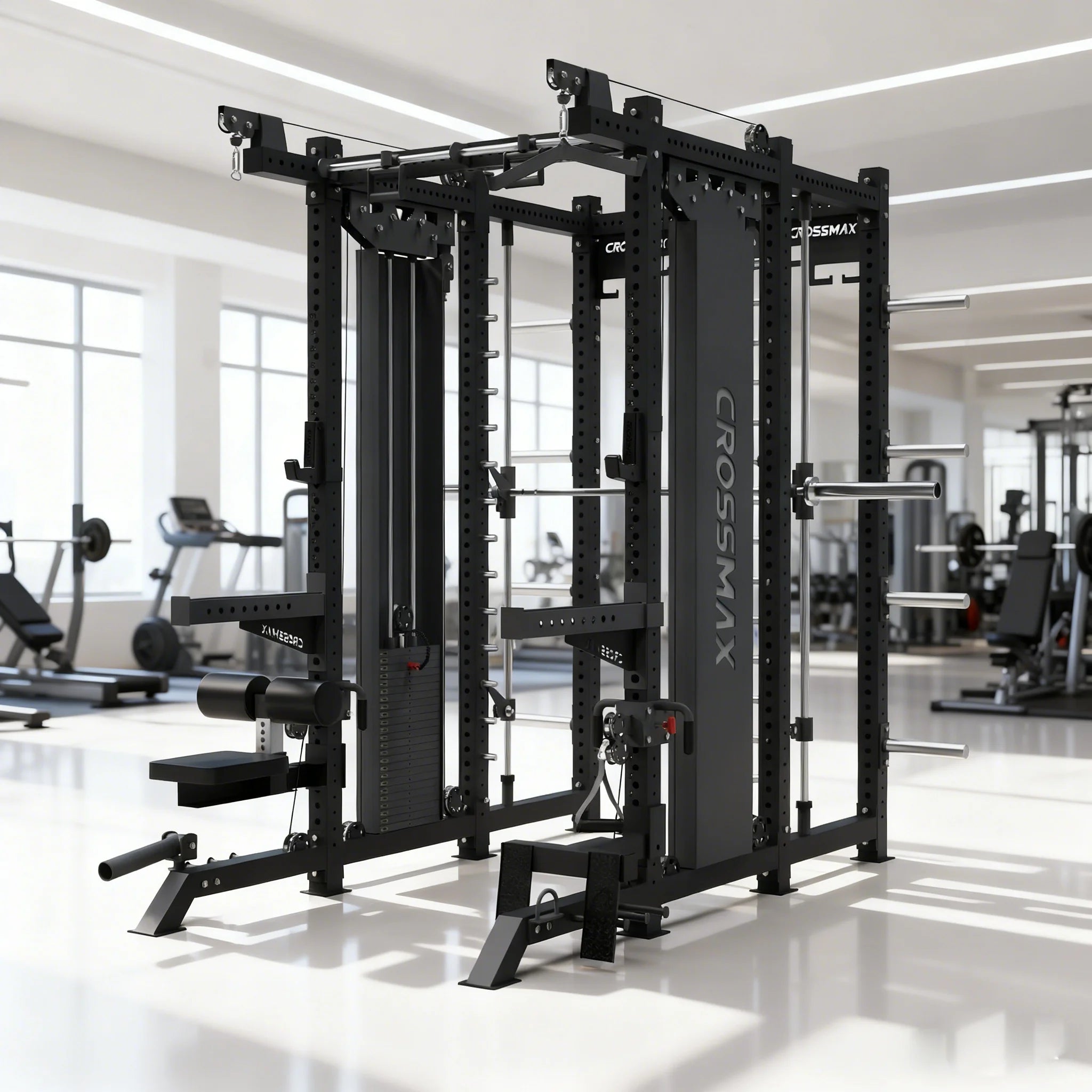 For KF9000H Power Rack Multi Functional Trainer Commercial Home Gym Power Training Equipment Steel Tube Iron 90KG/120KG*2