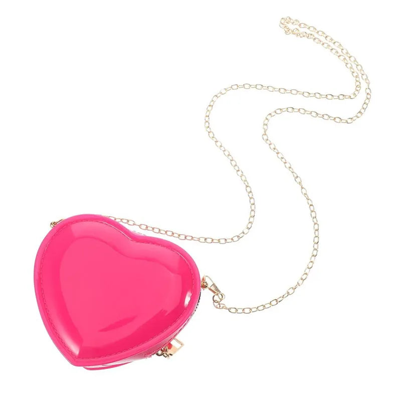 Small Jelly Chain Shoulder Bag Wedding Gift Makpe up Transparent Bridesmaid Birthday Gift clear Front Heart Pouch Bag