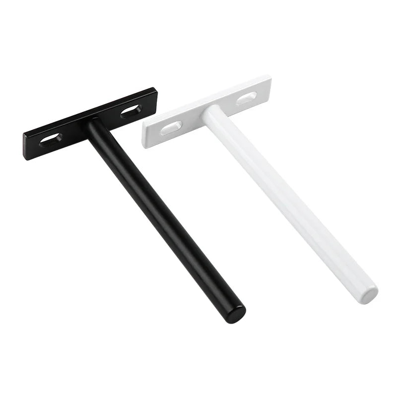 5inch DIY Heavy Duty Wall Shelf Brackets Solid Steel Matte Black Hidden Support with Hardware for Custom Wood Shelves