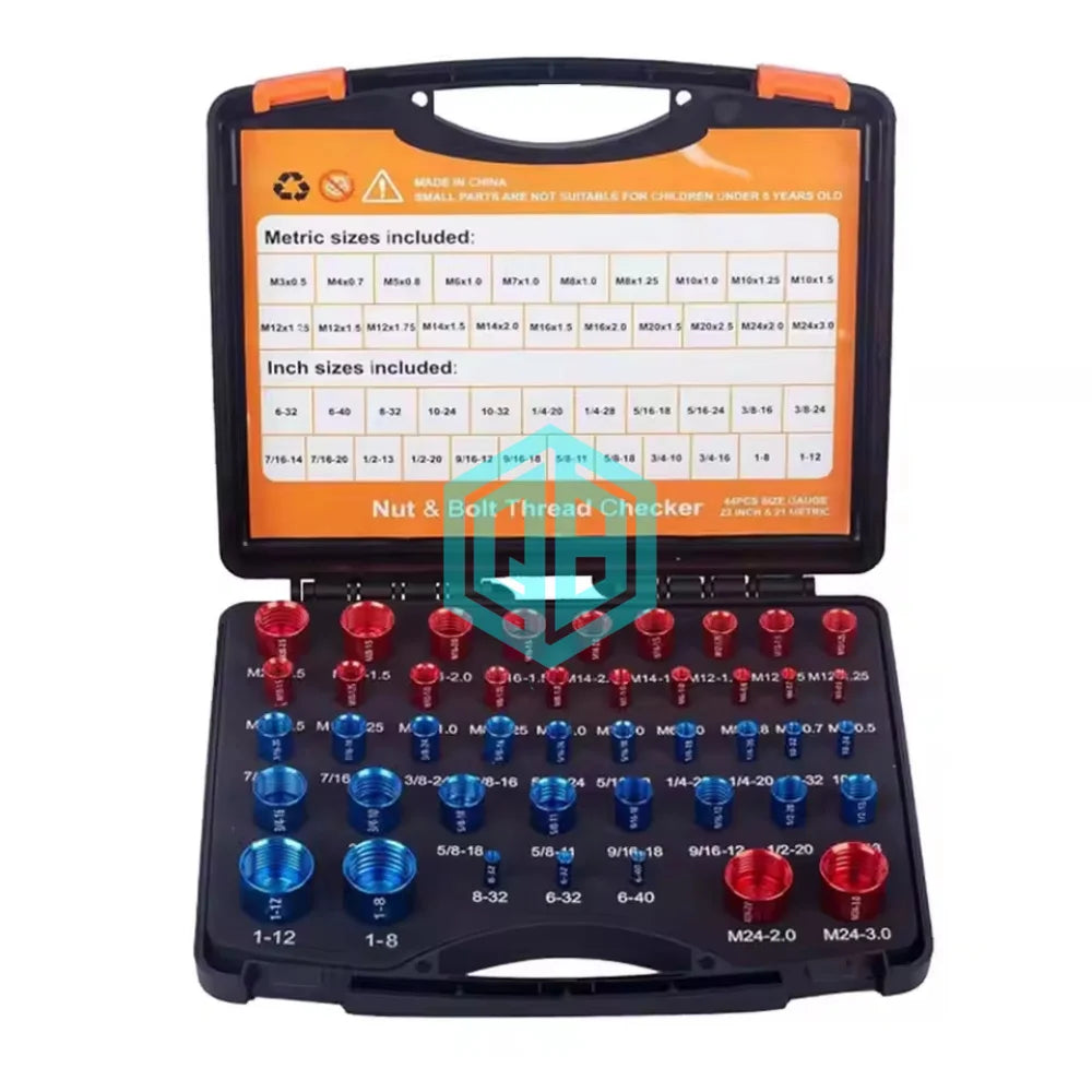 Industrial Nut Thread Checker Set 23 & 21mm Detachable Gauges Bolt Sizing Kits for Tight Spaces