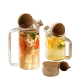 Handmade Borosilicate Glass Water Jug Custom Designed for Tea Juice Parties Kitchen Use with Cork Lid