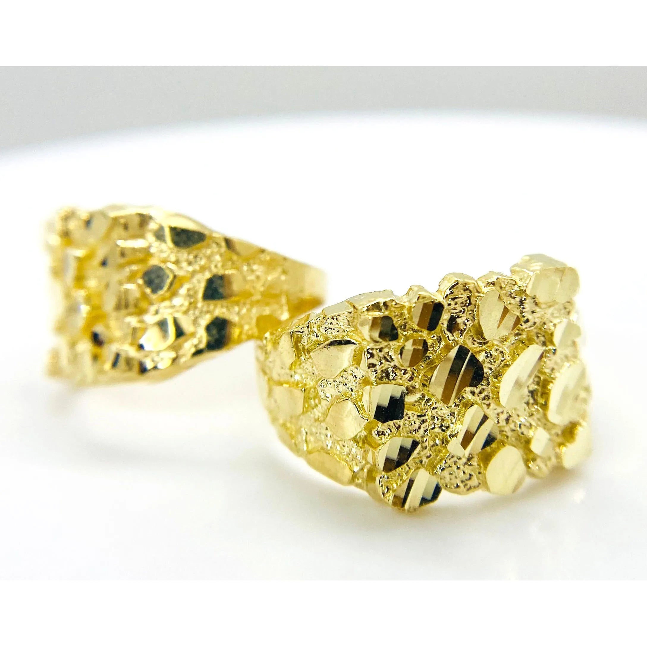 Duyizhao Fashion Personality Charm Jewelry 14k Gold Plated Nugget Square Ring for Men/Women