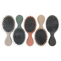 Customized Logo Travel Size Cheap Baby Ultra-Sof Boar Bristles Hair Straightener Brush Mini Plastic Handle Detangling Brush