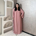 LM021 Balloon Sleeve Crepe Slip Abaya Dress Inner Bubble Sleeves Muslim Women Islamic Clothing Umrah Prayer Dress Modest