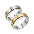 Wholesale Vintage Six-Word True-Word Rotating Ring Stainless Steel Fashion Couple Wedding Birthday Jewelry Accessories