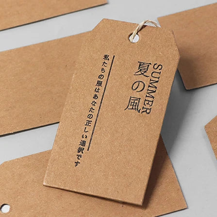 Wholesale Custom Design Logo Print Jeans Tag Paper Garment Hanging Tag Labels Clothing Recycle Kraft Paper Hang Tags with String