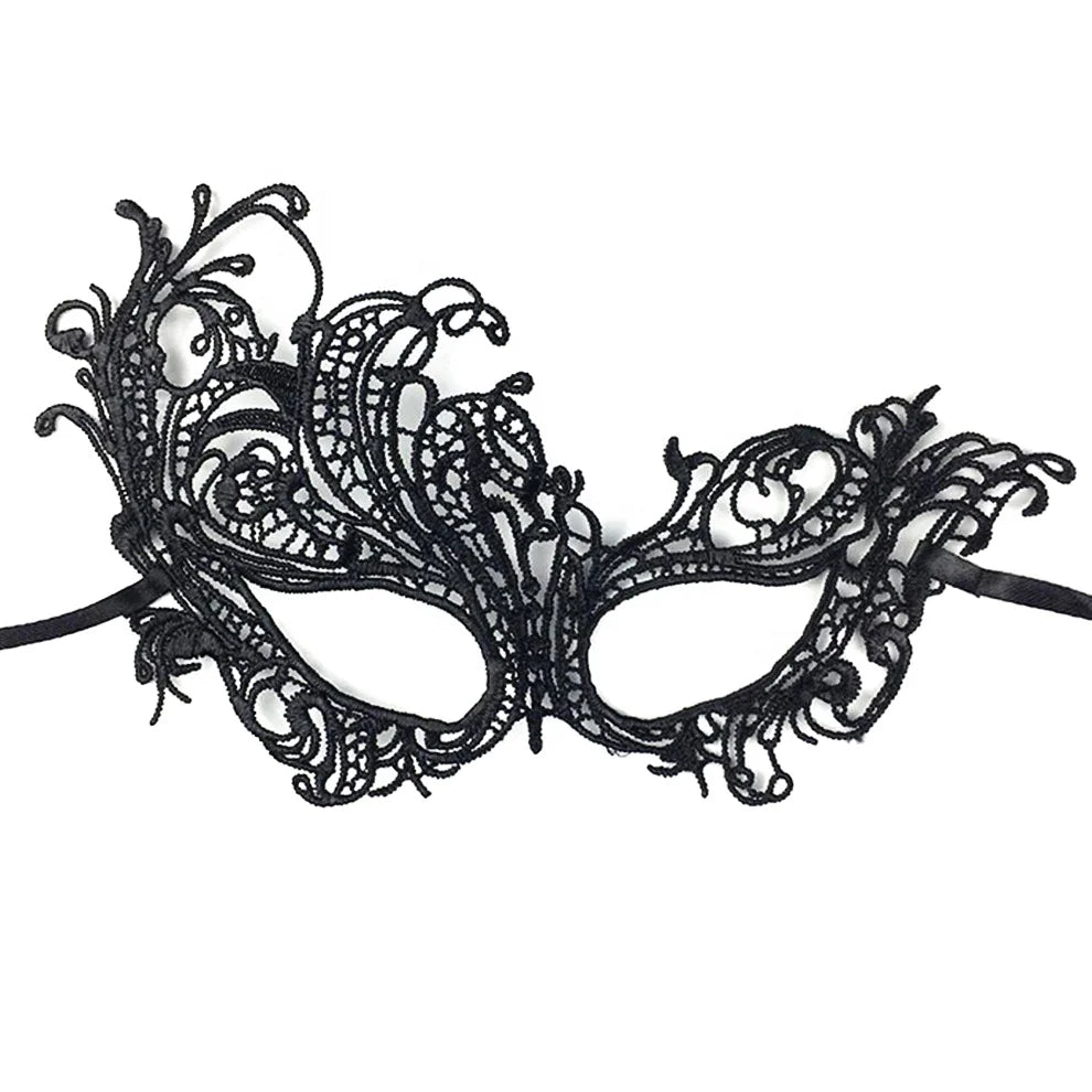 Black Sexy Party Dress Lace Mask MegaBDM