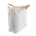 Custom Retro Large Travel Handbag Waxed Shoulder Canvas Tote Bag With Leather Handles