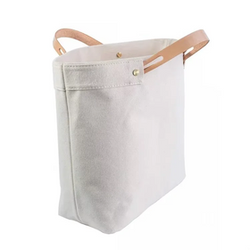 Custom Retro Large Travel Handbag Waxed Shoulder Canvas Tote Bag With Leather Handles