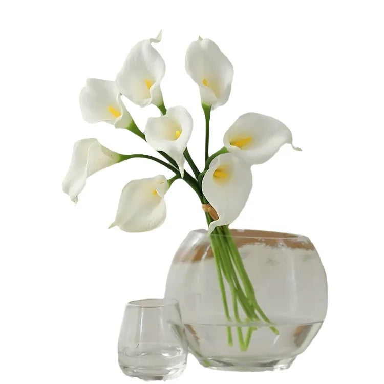 PU Calla Lily Simulation Flowers Hand Bouquet Home Decoration Wedding Supplies Photography Props Graduation Christmas Chinese
