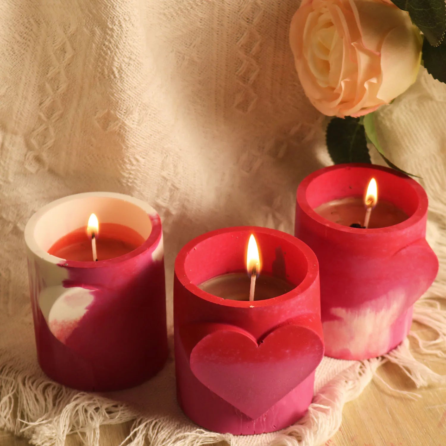 3D Premium Heart-Shaped Candle Cup Molds Surprising Exquisite Crafting Food Grade Silicone Homemade Romantic Tool