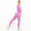 2 Piece Set Women Seamless Fashion Suit Womens With  Active Wear Sets Fitness Gym Yoga Clothes