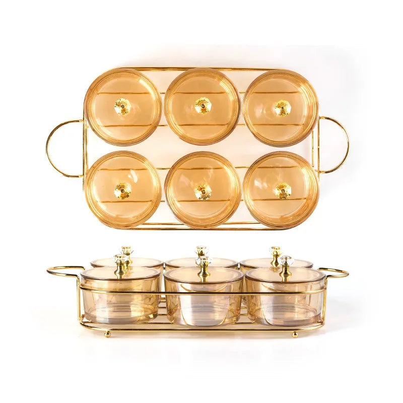 Glass European Dried Fruit Plate Snacks Serving Tray Dry Fruit Plate for Home Decoration