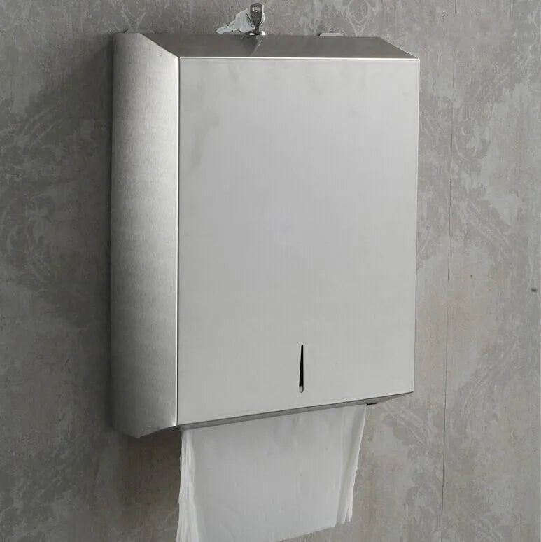Hot Sale Bathroom Square Stainless Steel 304 Toilet Paper Holder Wall Mounted Silver Toilet Tissue Paper Box for Hotel Washroom