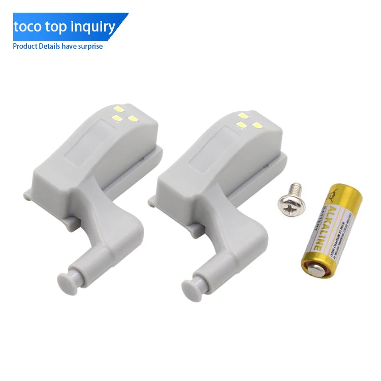 TOCO LED Light Cabinet Hinge Push Triggered Steel Hinge for Kitchen School & Home Office Cabinets