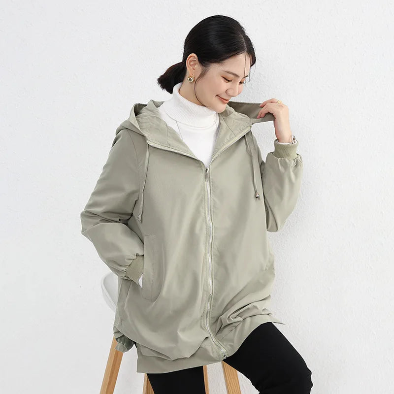 Customized Logo Windbreaker Short Hooded Female Wholesale Loose Casual Light Womens Spring Jacket