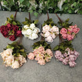 Wholesale  11 Heads  Artificial Small Rose Bouquet  Flowers for Wedding Centerpieces Table Decorations