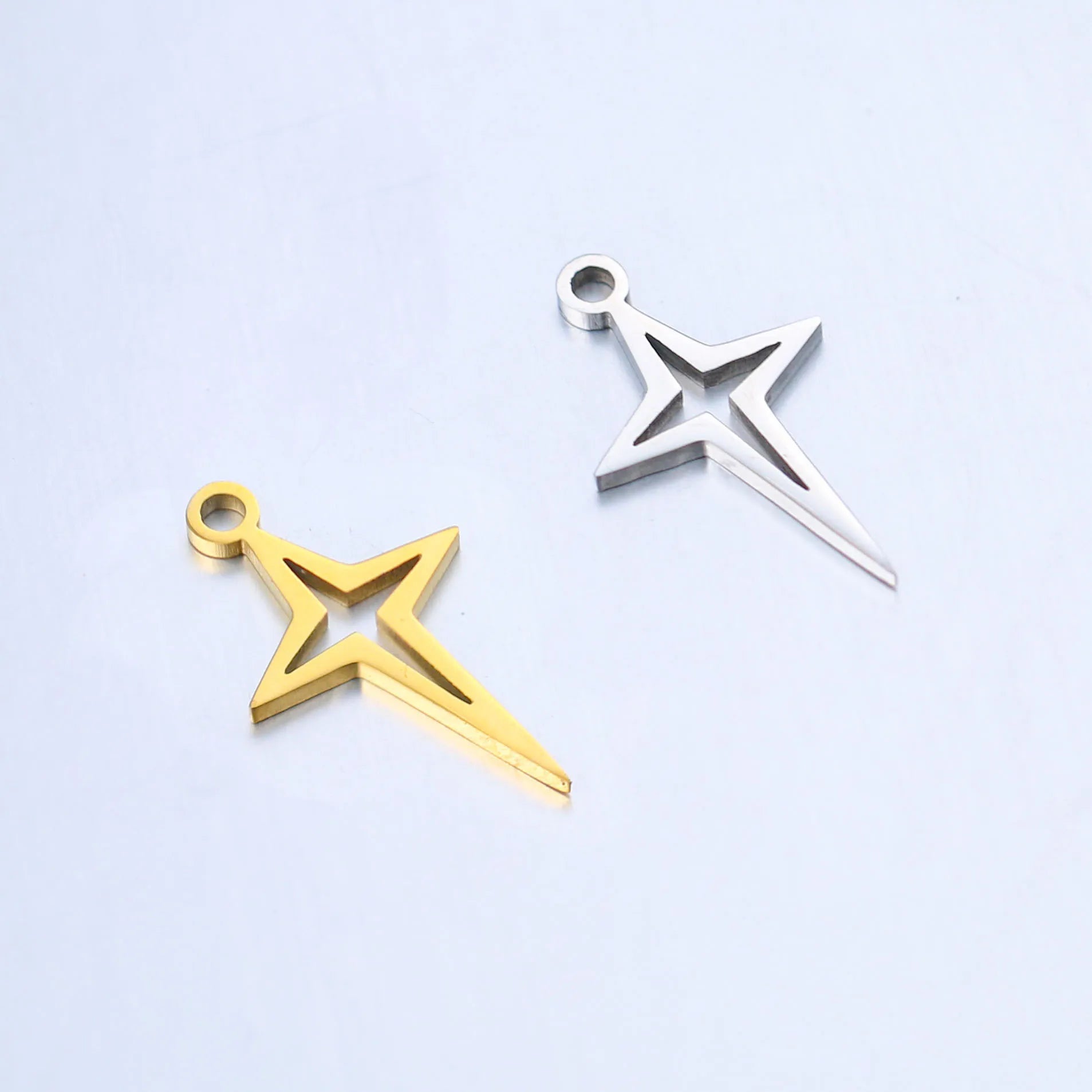 Custom Stainless Steel Star Blank Pendant Charm Jewelry Making Accessories Engraved Laser Words Name Necklace Accessory