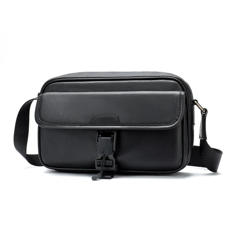 Luxury Fashion Waterproof Real Leather Shoulder Bag Men Leather Travel Plain Mini Messenger Bag