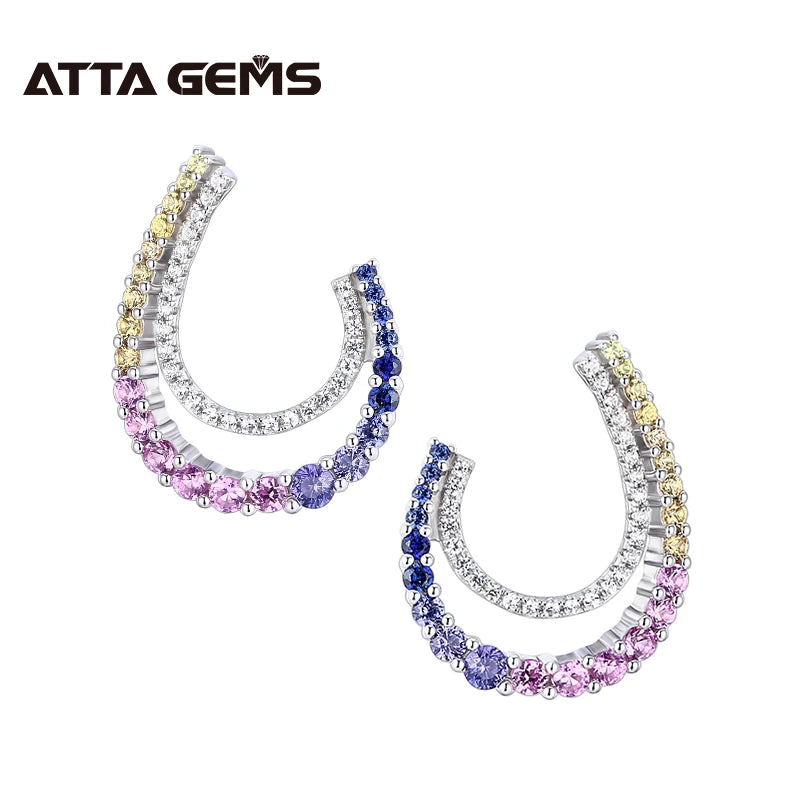 Colorful Zircon 925 Sterling Silver Earrings for Women Fine Cubic Zirconia Jewelry Special Design Zircon Earrings Wholesale MegaBDM