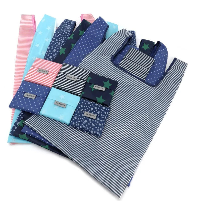 Recycled PET Plastic Bottle RPET Polyester Shopping Foldable Tote Bag Eco-friendly Customized Color & Logo Gift/Promotion Use