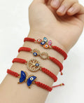 LC20260306 Lucky Women Men Macrame Woven Braided Red Rope String Blue Evil Eye Thread Bracelet