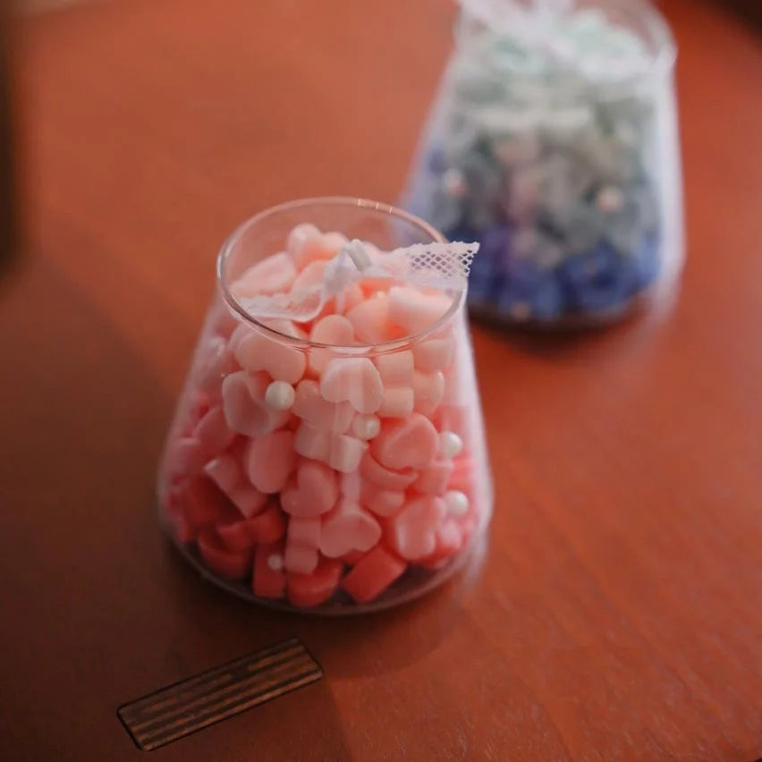 Gradient Color Heart Shape Glass Cup Natural Soy Wax Souvenir Fragrance Aromatherapy Scented Candles Valentine's Day Present