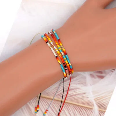 2021 Simple Style Miyuki Seed Beads Woven Multi-layered Friendship Adjustable Bracelet