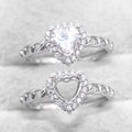 Semi Mount 6*6mm Sterling Silver Ring Heart Shape Empty Frame Blank Support Claw Setting S925 Base Without Center for DIY Inlay