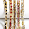 3-Row Gold Sole Crystal Rhinestone Stretch Chain DIY Home Bag Shoe Decoration Accessories Sew-On Glass Edging