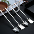 Mirror Polishing Stainless Steel Rounded Edges Shovel Shape Oatmeal Coffee Dessert Ice Cream Spoon