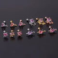 Women Girls Fashion Jewelry Cz Stone Ear Piercing Helix Cartilage Skull Pearl Heart Cubic Zirconia Stud Earring