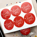 60pcs Per Pack Valentine's Day Red Bottom LOVE Sealing Sticker for Handmade Products Package Label