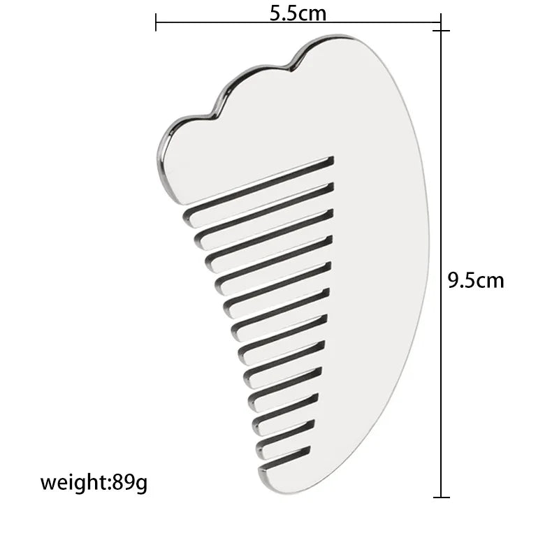 DIY Custom Stainless Steel Gua Sha Metal Gua Sha Scraping Tools Large Body Gua Sha Metal Hair Combs Metal Comb Stainless Steel Comb