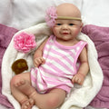 17" Cuddly Platinum Silicone Reborn Girl Handmade Artist Oil Paint Skin Soft Touch Rebirth Doll Can Have Bath Christmas Gift