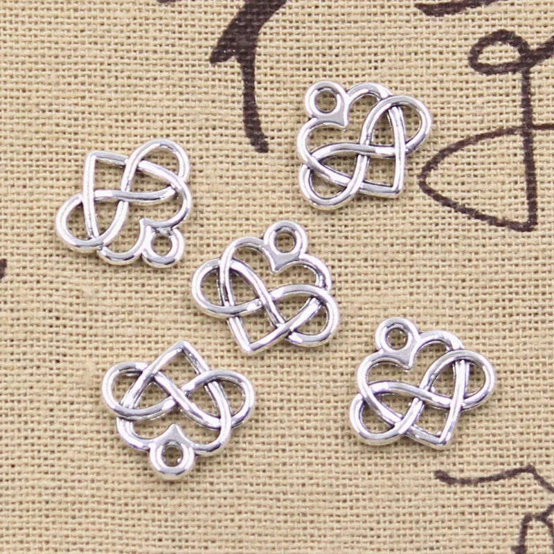 Charms Heart Antique Silver Color Pendants DIY Crafts Making Findings Handmade Tibetan Jewelry
