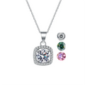 2023 New High Jewelry Custom Square 925 Sterling Silver 2ct Vvs Moissanite Pendant Charm Fashion Wedding Necklace Women Gifts