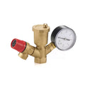 DN25 Complete Brass Manual Safety Valve Set for Boilers 3bar Pressure Relief Air Vent Safety Gauge Exhaust Valve Team for Water