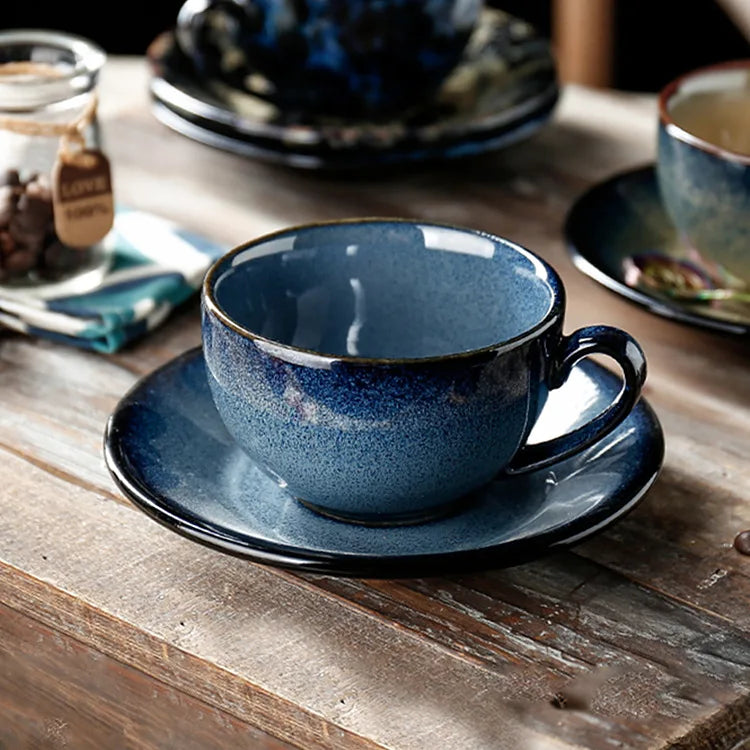 200ML European Fancy High-grade Cappuccino Ceramic Coffee Cup for Company Hotel Shops