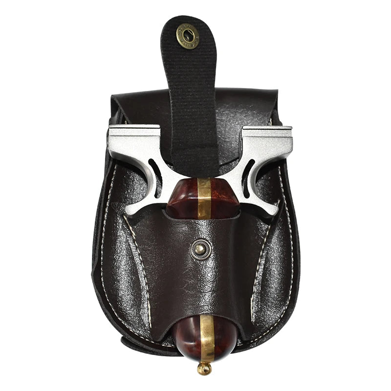 Piaoyu Camping Leather Slingshot Pouch Portable Slingshot Holder Hunting Bag Durable Outdoor Goods Catapult Pocket for Hunting
