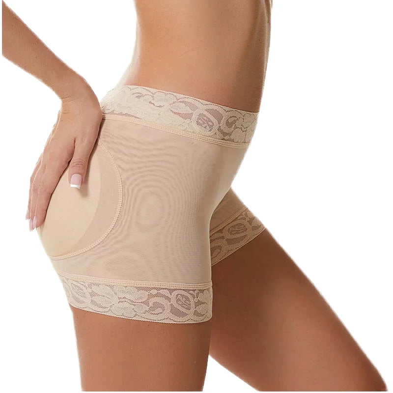 Columbia Shaper Womens Mid Rise BBL Shorts High Cut Thin Lace Panties Lace Decoration Plain Dyed Shaper Logo Waist Wholesale MegaBDM