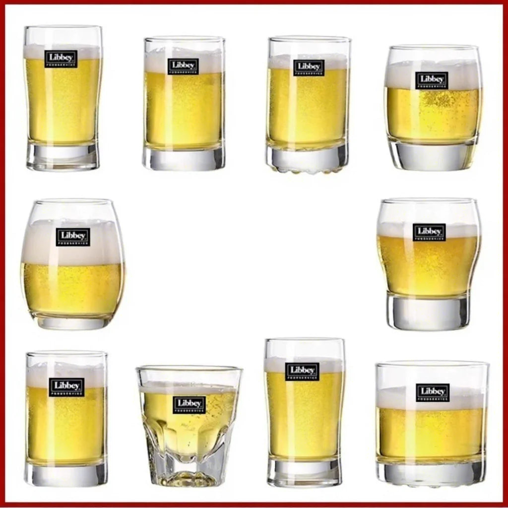 Libbey Glass Commercial Supplier bar Restaurant Use Bead Convex Base Beer Glass Tumbler Wine Drinking Glass Cup Wholesale