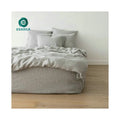 French Linen Duvet Cover Fitted Sheet King Bed Set Breathable Flax Linen Custom Label Stone Washed French Flax Linen Bedding